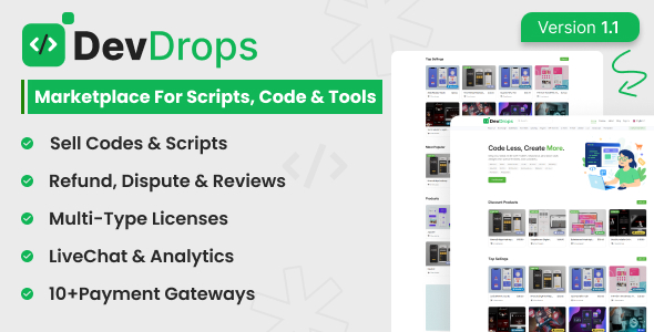 DevDrops – Marketplace for Scripts, Code &amp; Tools
